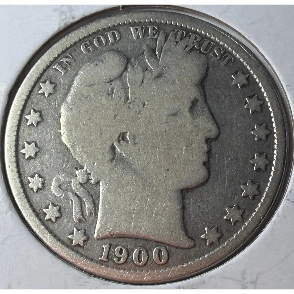 1897 and 1900 US Barber Half Dollar 90% Silver Coins 2 Piece Set S121